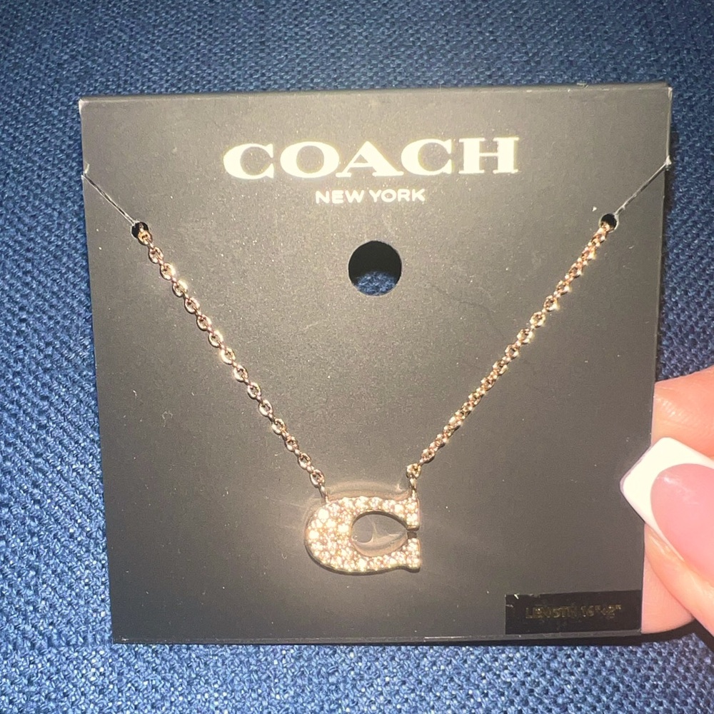 NWT - Coach “C” necklace - RoseGold